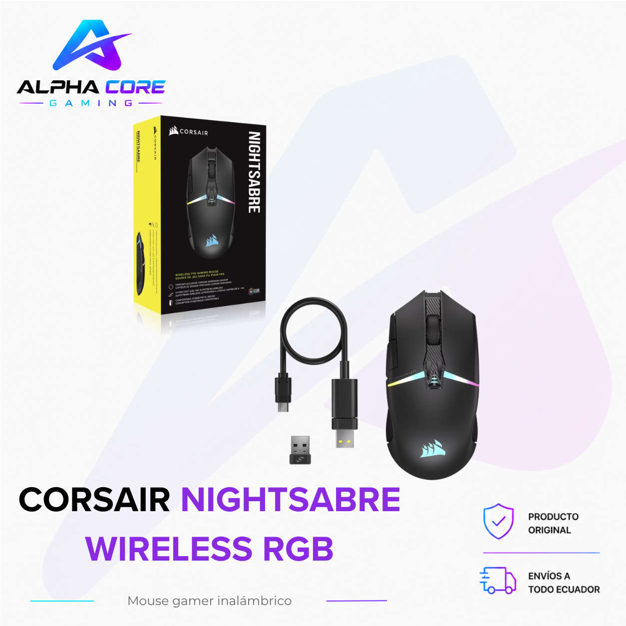 Corsair NIGHTSABRE WIRELESS RGB - Imagen 5