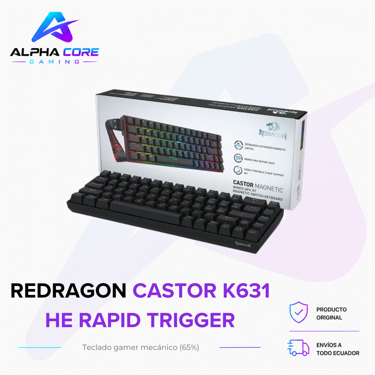 Redragon CASTOR K631 HE Rapid Trigger - Imagen 4